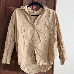 H&M Beige Button-Up Top